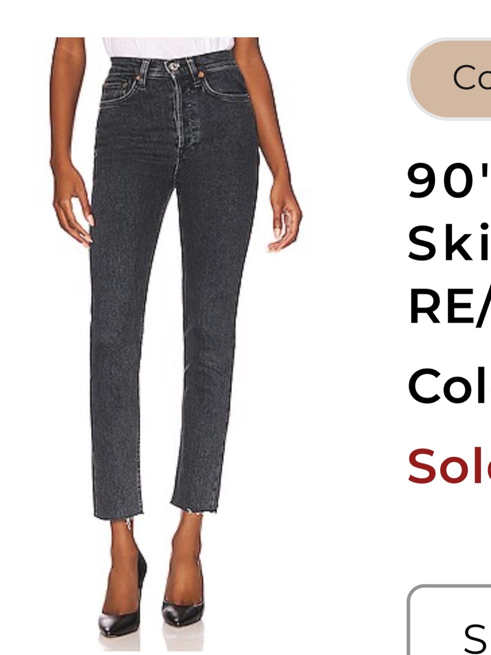 RE/Done High-Rise Straight Women's Jeans in Washed Black